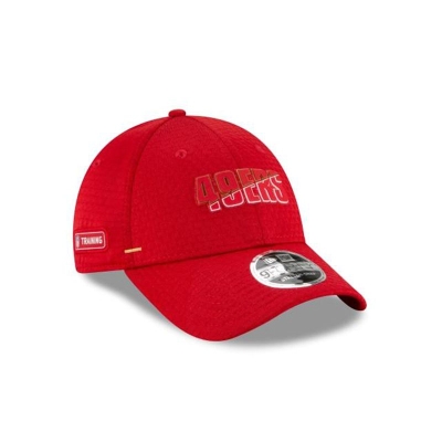 Red San Francisco 49ers Hat - New Era NFL Official Summer Sideline Stretch Snap 9FORTY Snapback Caps USA3054826